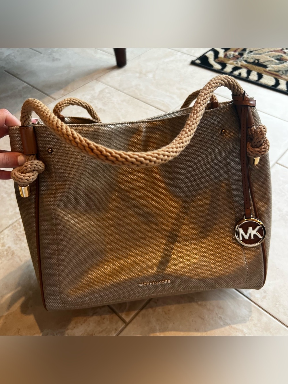 Michael Kors rope handle hobo bag